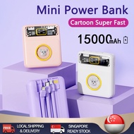 【READY STOCK】Cartoon PowerBank Mini Fast Charging 15000mAh Portable Charger Small Lightweight Power Bank