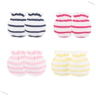 mrmfauzi 3 Pairs 0-3 Months Newborn Infant Soft Cotton Gloves Anti-scratch Handguard Glove