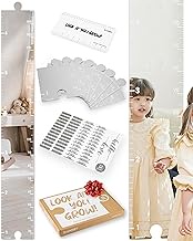 LOOKEY Growth Chart Mirror for Kids - Height Ruler with Stickers - Nursery Wall Decor Dress Up Center - Shatterproof Full Body Measurement - Montessori Essential