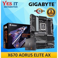 GIGABYTE X670 AORUS ELITE AX / X670 GAMING X AX AMD AM5 MOTHERBOARD + AMD RYZEN 7 7700X PROCESSOR