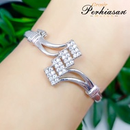 GPM Gelang Tangan Bangle Wanita Titanium Xuping Perhiasan Aksesoris Fashion Lapis Perak Dan Permata 