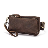 Men's Genuine Leather Chest Sling Bag - Genuine Leather Waist Bag - Lightweight Genuine Leather Wais