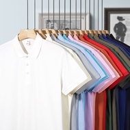 Polo Collar Short Sleeve T-shirt Men's Solid Color POLO Shirt Ice Silk Casual Top Men's Half Sleeved POLO S-5XL