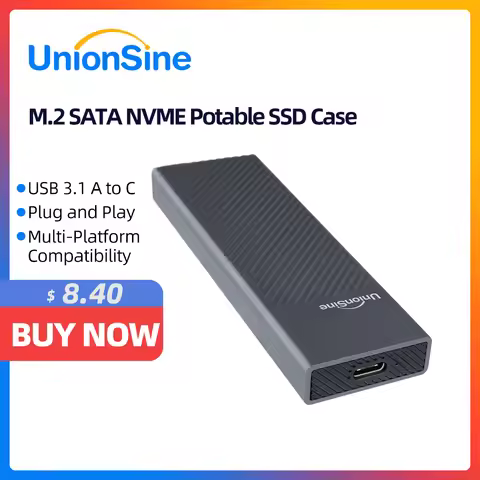 UnionSine S7 M.2 SATA NFGG Solid State Drive Enclosure USB3.1 5Gbp SSD External Storage Box 4TB SSD
