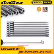 Magnetic Torx Bit Extra Long 200mm Screwdriver Set Security Tamper Proof Star For Electric Power Dri