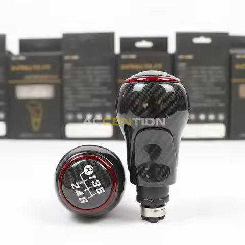 12mm Carbon Fibre 6S Gear Shift Knob For Audi A4 B6 B7 B8 A6 S4 8K A5 8T Q5 8R S Line For Seat Leon 