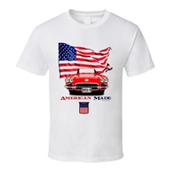 American Made 1962 Vette C1 Usa Flag Classic Car T Shirt