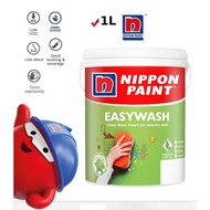 1L NIPPON PAINT EasyWash Easy Wash Vinilex Water Based Matt Interior Indoor VOC Free Paint Cat kotor boleh lap 1 Litre