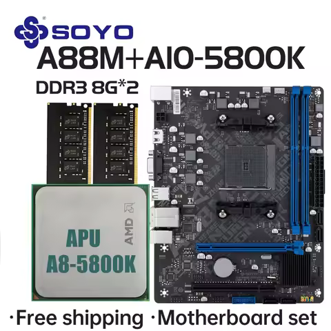 SOYO A88M Motherboard set with A10-5800K CPU DDR3 16G [8GB*2] Computer components Mainboard SATA3 AM