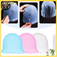 JACOLR Hair Coloring Highlighting Cap, Silicone With Hook Hair Coloring Hat,  Reusable Hair Dying Fr