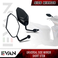 EVAN shop Clear Lens Black Universal Side Mirror for Motorcycle 5726