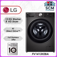 LG 13/8kg Front Load Washer Dryer FV1413H2BA 2 In 1 Washing Machine