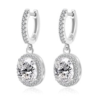 Drip Earrings for Women Gift 2ct Oval Moissanite Laboratory Diamond Earrings S925 Silver Wedding Ann