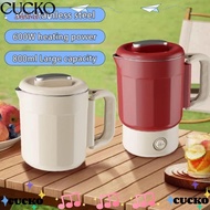 CUCKO Electric Kettle, 800ml 304 Stainless Steel Mini Kettle, Upgraded Portable Foldable Detachable 