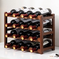 Living Room Hold Multi-Layer Wine Cabinet Shelf Wine Cabinet Household Shelf Wine Rack Bamboo Red De