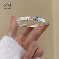 Bling Ice Polishing S925 silver Expandable Bangle Lucky Bracelet Ladies Jewelry for Women Girls