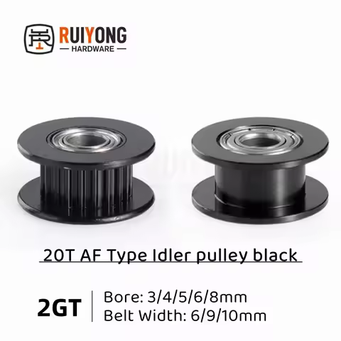 GT2 2GT Timing Pulley idler pulley black 20 Teeth AF Type Bore 3/4/5/6/8mm Belt Width 6/9/10/15mm 20