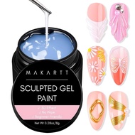 Makartt 3D Gel Manicure: Transparent 3D Painting Gel for Chrome-Plated Powder, No Polishing 3D Engra