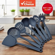Nylon Kitchen Utensil Bundle: Denser spatula, scoop, spaghetti claw, soup spoon.