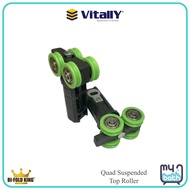 Vitally Bi-Fold King Replacement Quad Suspended Top Roller | Pintu Bilik Air | Roda Pintu Lipat | Pintu Tandas