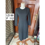 Formal Midi Dress Dark Grey Dark Grey Women's Work Dress - preloved