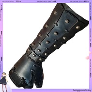 Medieval Steampunk Samurai Leather Bracer Long Gloves Gauntlet Viking Pirate Archer Cosplay Costume 