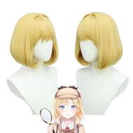 Misscoo Hololive VTuber Watson Amelia Cosplay Wig  EN Watson's Short Golden Heat Resistant Synthetic