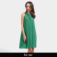 ForMe Sleeveless A-Line Dress for Women (Green).