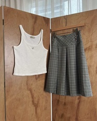 GISELLE SCOTT GREEN SKIRTกระโปรงลายสก็อต