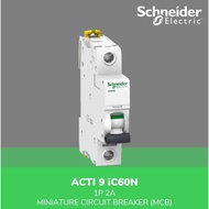 SCHNEIDER ACTI9 IC60N MCB 2A - 1P - 6KA KURVA C - A9F74102 ORIGINAL AND TRUSTED