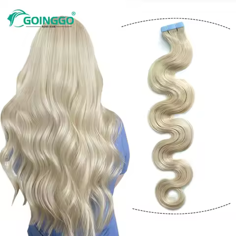 Light Blonde Body Wave Tape In Human Hair Extensions 1001# 20Pcs 50g Remy Tape In Hair Skin Weft Adh