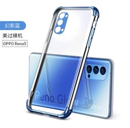 [ส่งจากไทย] Case OPPO Reno5 เคสออฟโป เคส reno5 เคสนิ่ม TPU CASE เคสขอบสีหลังใส เคสกันกระแทก เคสซีลีโคน เคส Oppo Reno5