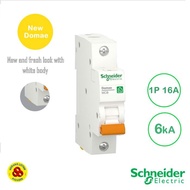 BOOM Schneider MCB 1P 16A 6kA New Domae MCB Breaker 1 Phase 16 Amp 6kA