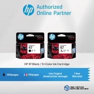 HP 47 Black / Tri-Color Original Ink Advantage Cartridge ( 6ZD21AA / 6ZD61AA ) For Printer 4825 4826