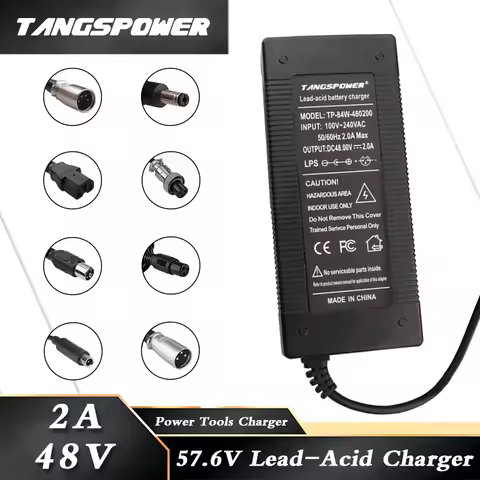 48V 2A Lead Acid Battery Charger 57.6V 2A Charging Lead-acid Battery Pack Charger Power Tool Charger