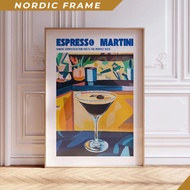 Wall painting, Trendy Espresso Martini Art- Cocktail Alcohol Print, Dirty Martini Glasses Poster for