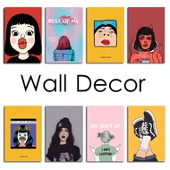 VINTAGE AESTHETIC GIRL'S WALL DECORATION WOODEN POSTER/ WALL DECOR/ HOME DECORATION/ ROOM DECORATION