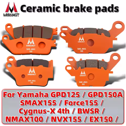 MRRANGT Ceramic Brake Pads Set Fit for Yamaha SMAX155 NMAX155 Force155 NVX155 EX150 BWSR GPD125 GPD1