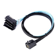 JMT MINI SAS HD SFF-8643 To SATA SFF-8482 2in1 22Pin Server High Speed Cable 50CM / 100CM