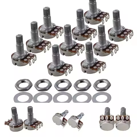 10Pc A500K B500K A250K B250K Potentiometer Splined Kleine Pot Elektrische Gitaar Bas Effect Amp Tone