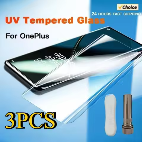 3PCS HD UV Tempered Glass For OnePlus 13 12 11 R 7 8 9 10 7T Ace2 Pro Full Cover Glue Curing For One