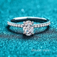 Real Moissanite Proposal Ring Oval Cut 1.0CT S925 Sterling Silver Engagement Women Diamond Moissanit