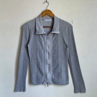 HIROKO KOSHINO 合身開襟衫 正面雙向拉鍊 - 灰色