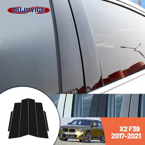 Bright black carbon fiber door and window B C Pillar sticker suitable For BMW X2 F39 2017-2021 2018 