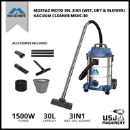 MOSTAZ MOTO 30L 3in1 (Blower, Wet & Dry) Vacuum Cleaner MSVC-30 | 6 Months Warranty