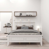 Recafi Furniture Bolivar Queen Bed | Charlotte Series | Queen Bed Frame | Katil Queen | Katil Kayu | White | Putih