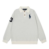 Ralph Lauren 秋冬大馬刺繡LOGO針織POLO翻領毛衣外套