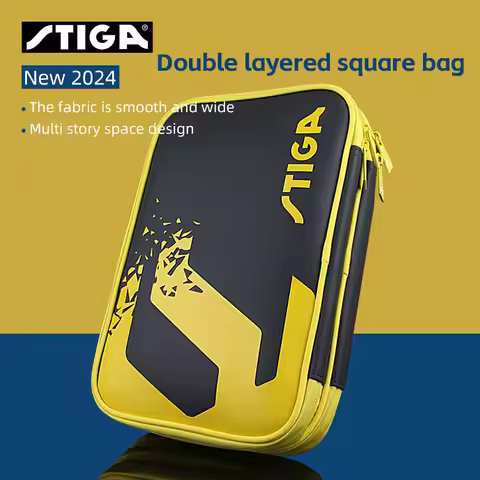 Stiga Table Tennis Racket Bag Square Shaped Ping Pong Box Case Waterproof Professional Portable Spor