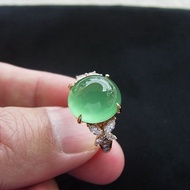 Dfdf [63% Repurchase Rate] Glass Species Muna Green Jade Chalcedony Egg Face Ring Female S925 Sterli