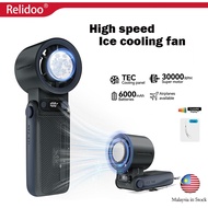 Kipas mini Ice cooler fan 6000mAh Hand fan portable (1-199)speed 90° Folded Rechargeable Mini USB Fa